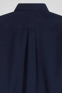 Chemise en twill de coton et cachemire indigo coupe Regular