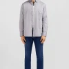 Chemise gris clair unie en coton