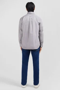 Chemise gris clair unie en coton