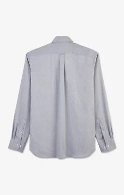 Chemise gris clair unie en coton