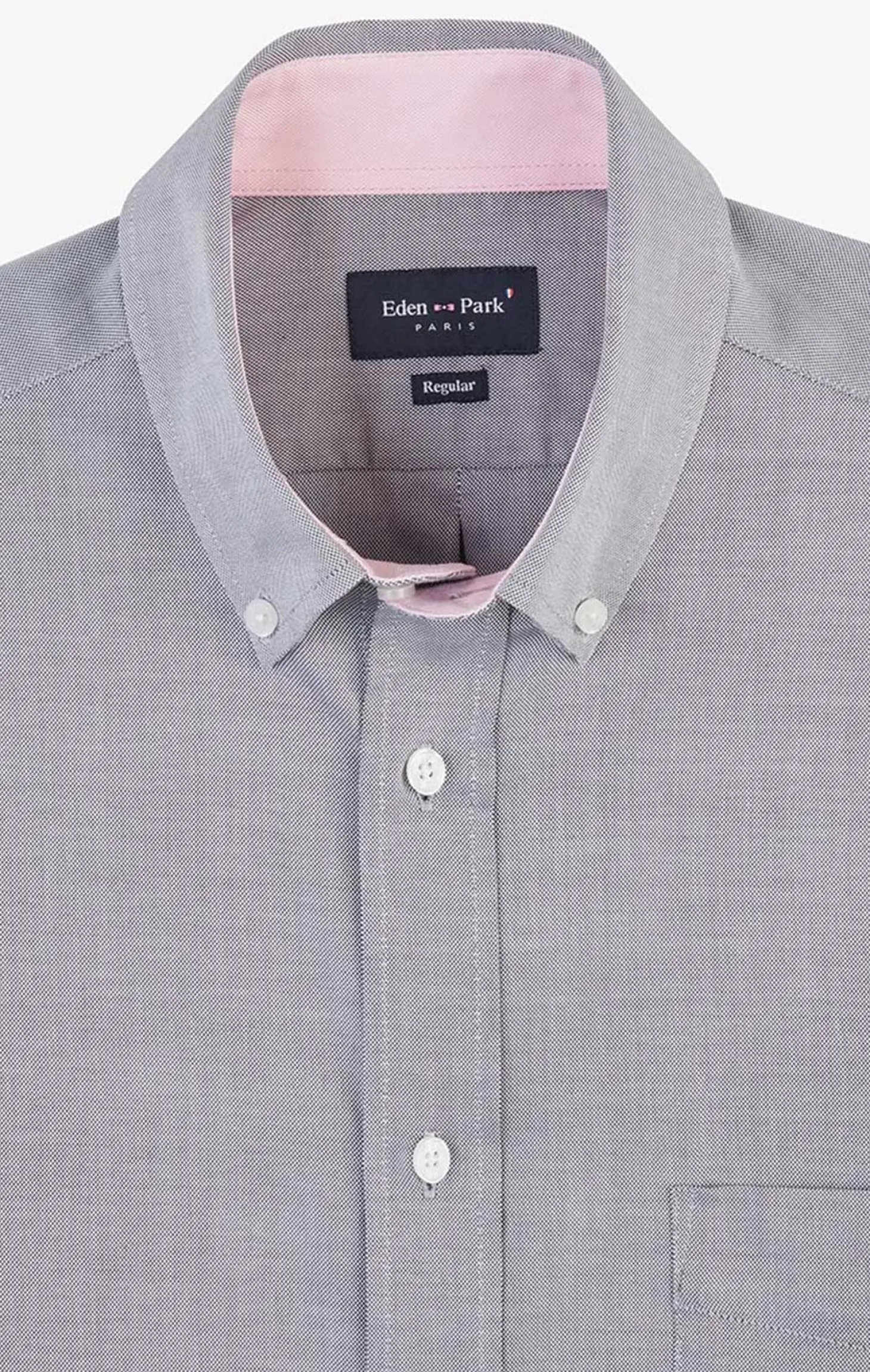 Chemise gris clair unie en coton
