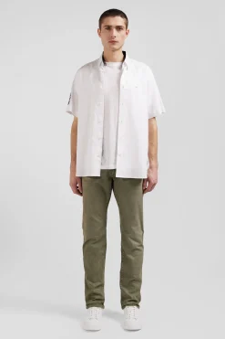 Chemise manches courtes en coton blanc coupe Regular