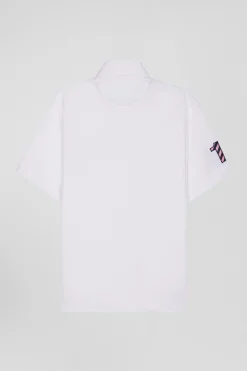 Chemise manches courtes en coton blanc coupe Regular