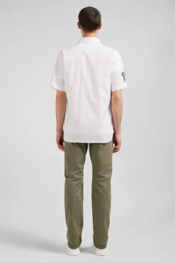 Chemise manches courtes en coton blanc coupe Regular