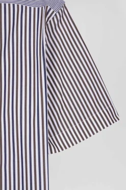 Chemise manches courtes en coton marron coupe Regular