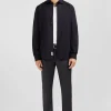 Chemise noir slim en popeline stretch