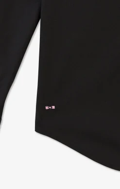 Chemise noir slim en popeline stretch