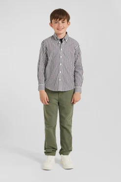 Chemise rayée en coton bordeaux coupe Regular