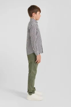 Chemise rayée en coton bordeaux coupe Regular