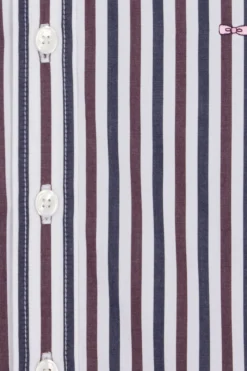 Chemise rayée en coton bordeaux coupe Regular