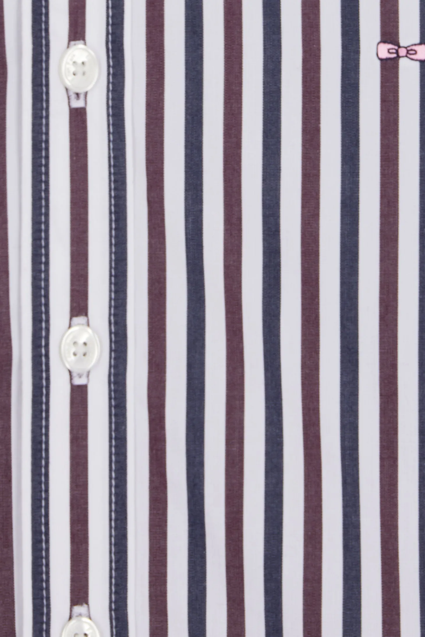 Chemise rayée en coton bordeaux coupe Regular