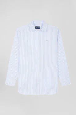 Chemise rayée en coton ciel coupe Relaxed