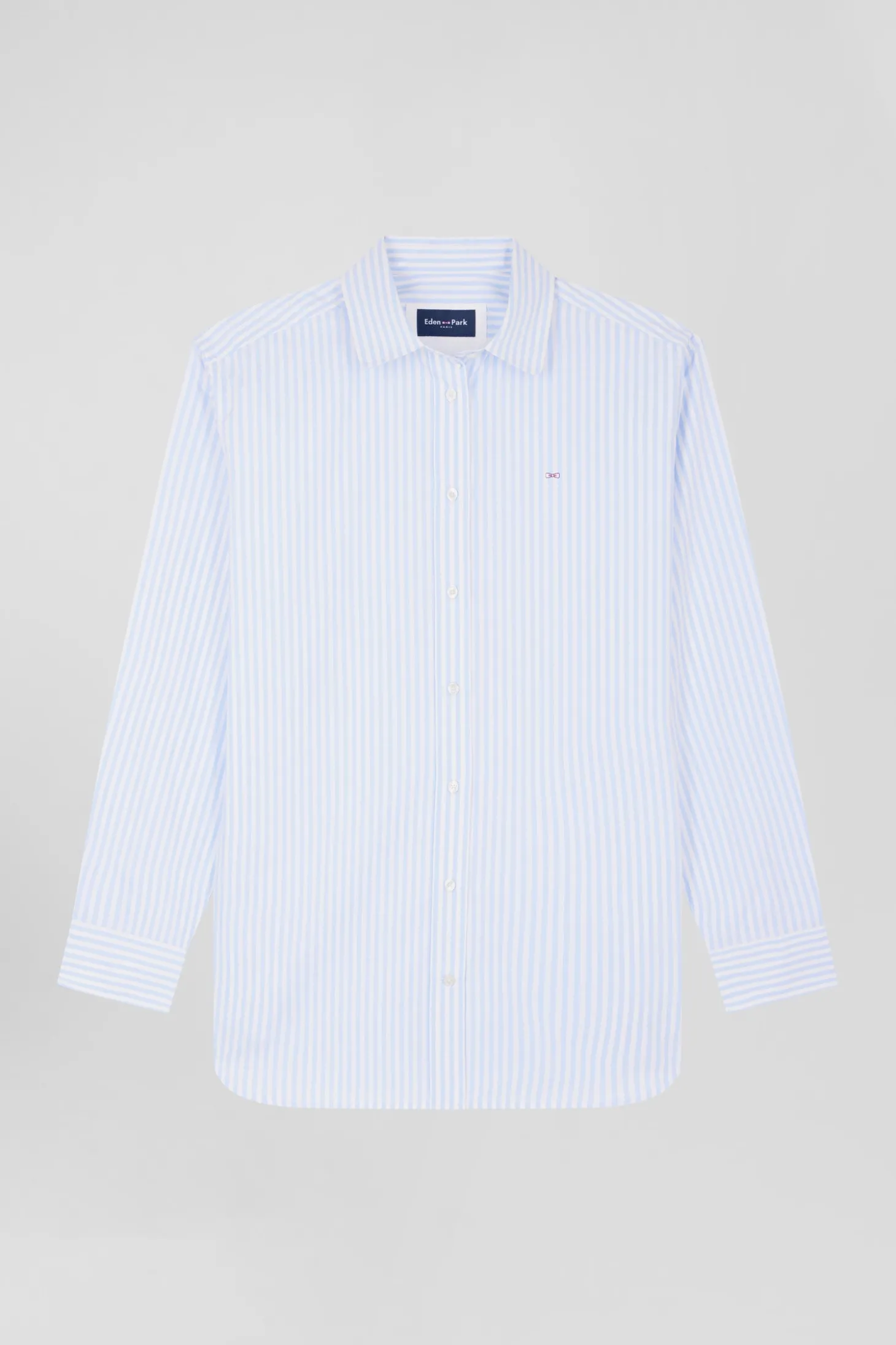 Chemise rayée en coton ciel coupe Relaxed