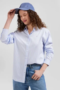 Chemise rayée en coton ciel coupe Relaxed