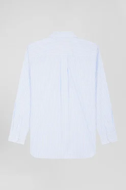 Chemise rayée en coton ciel coupe Relaxed