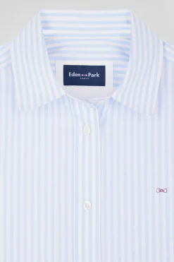 Chemise rayée en coton ciel coupe Relaxed
