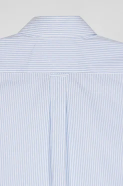Chemise rayée en coton ciel coupe Regular jacquard