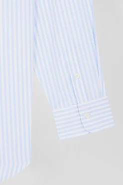 Chemise rayée en coton ciel coupe Relaxed