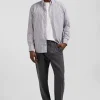 Chemise rayée en coton indigo coupe Regular jacquard