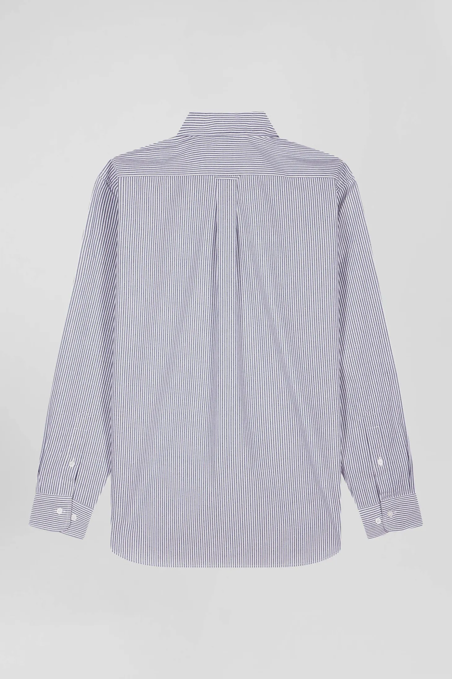 Chemise rayée en coton indigo coupe Regular jacquard
