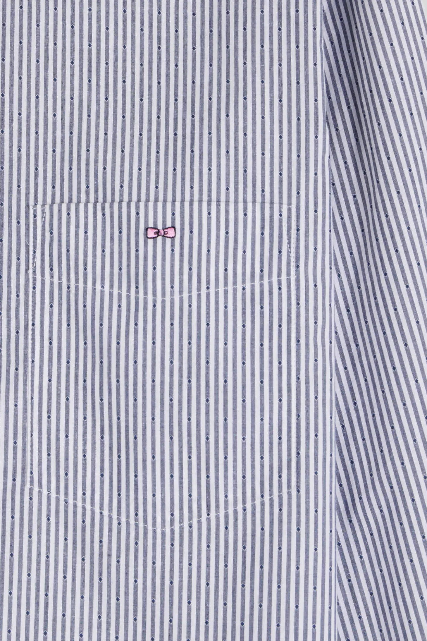 Chemise rayée en coton indigo coupe Regular jacquard