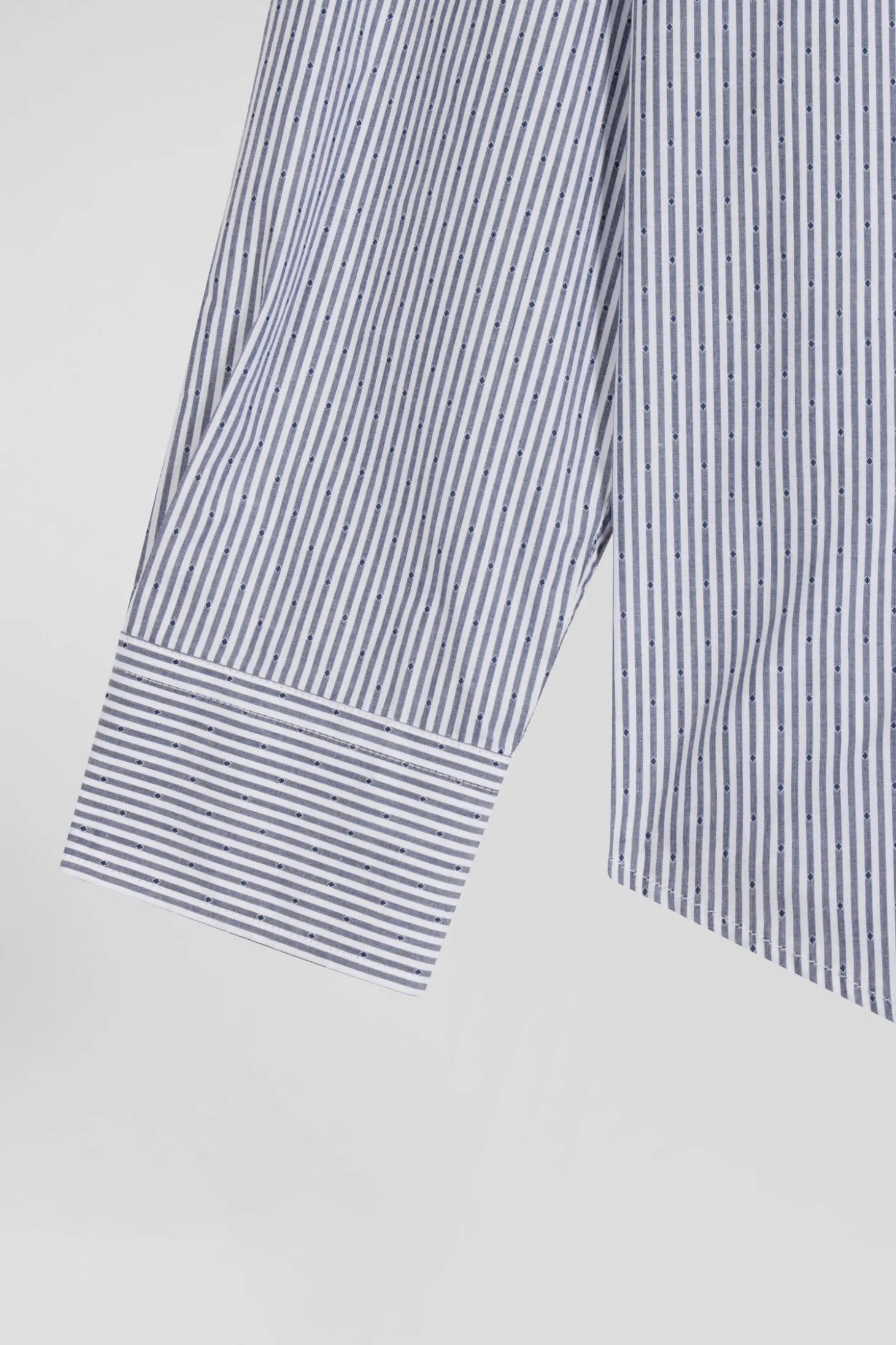 Chemise rayée en coton indigo coupe Regular jacquard