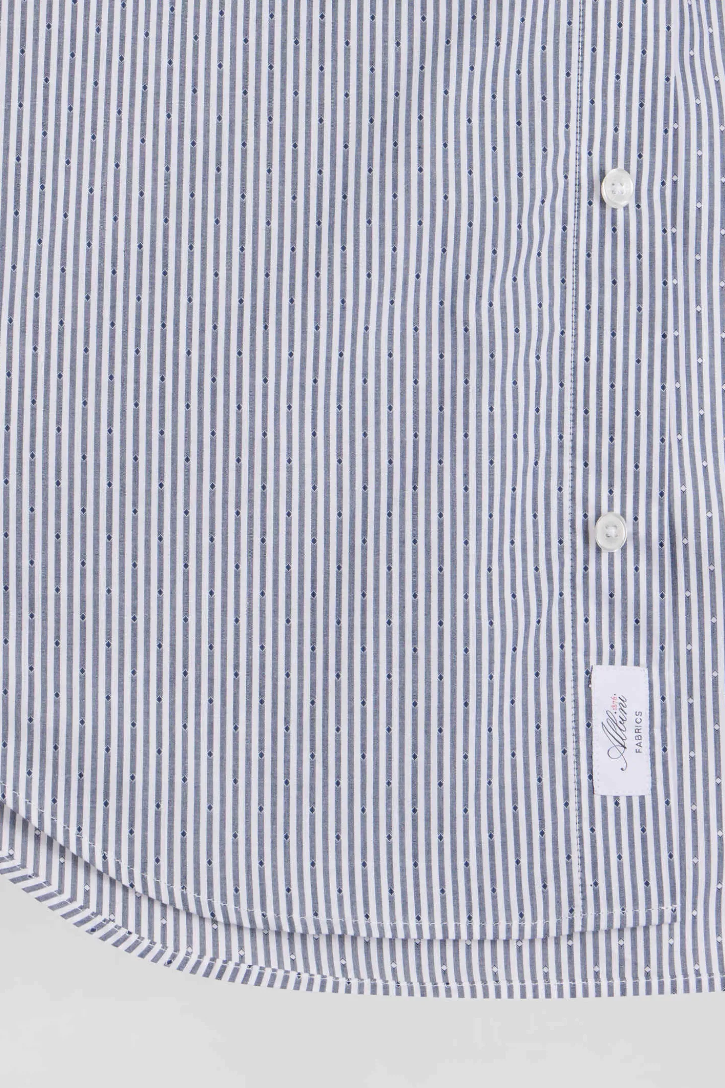 Chemise rayée en coton indigo coupe Regular jacquard