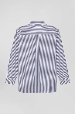 Chemise rayée en coton marine coupe Relaxed
