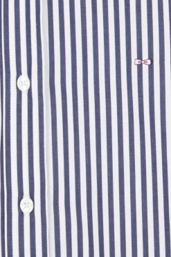 Chemise rayée en coton marine coupe Relaxed