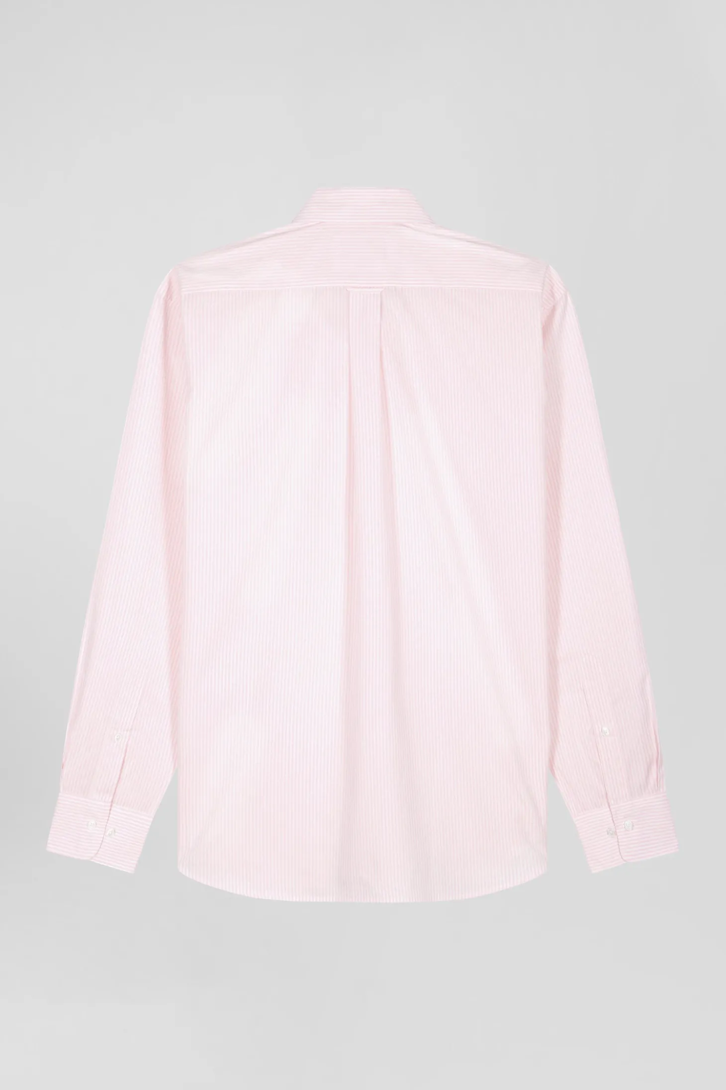 Chemise rayée en coton rose coupe Regular jacquard