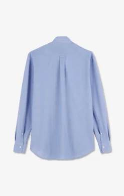 Chemise slim en coton pinpoint bleu