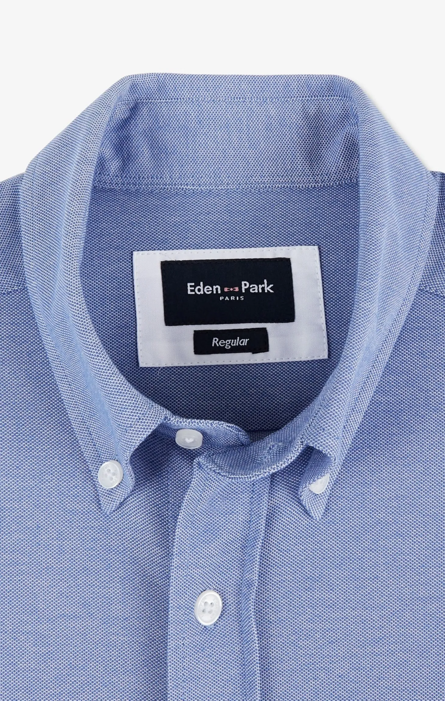Chemise slim en coton pinpoint bleu