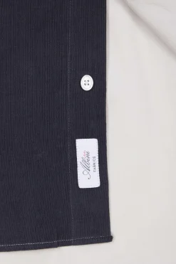 Chemise tricolore en coton gris coupe Regular
