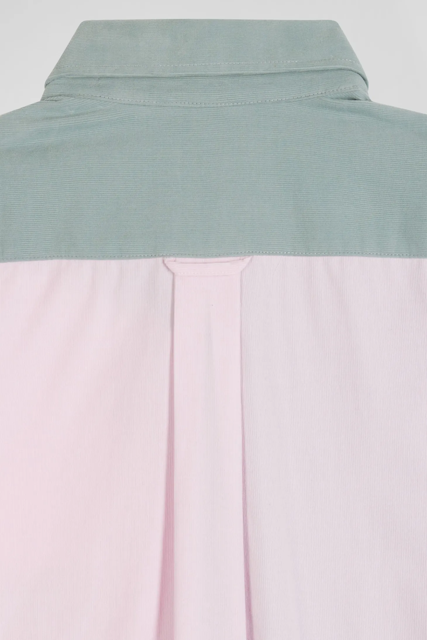 Chemise tricolore en coton vert coupe Regular