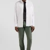 Chemise unie blanche en coton stretch mélangé coupe Regular