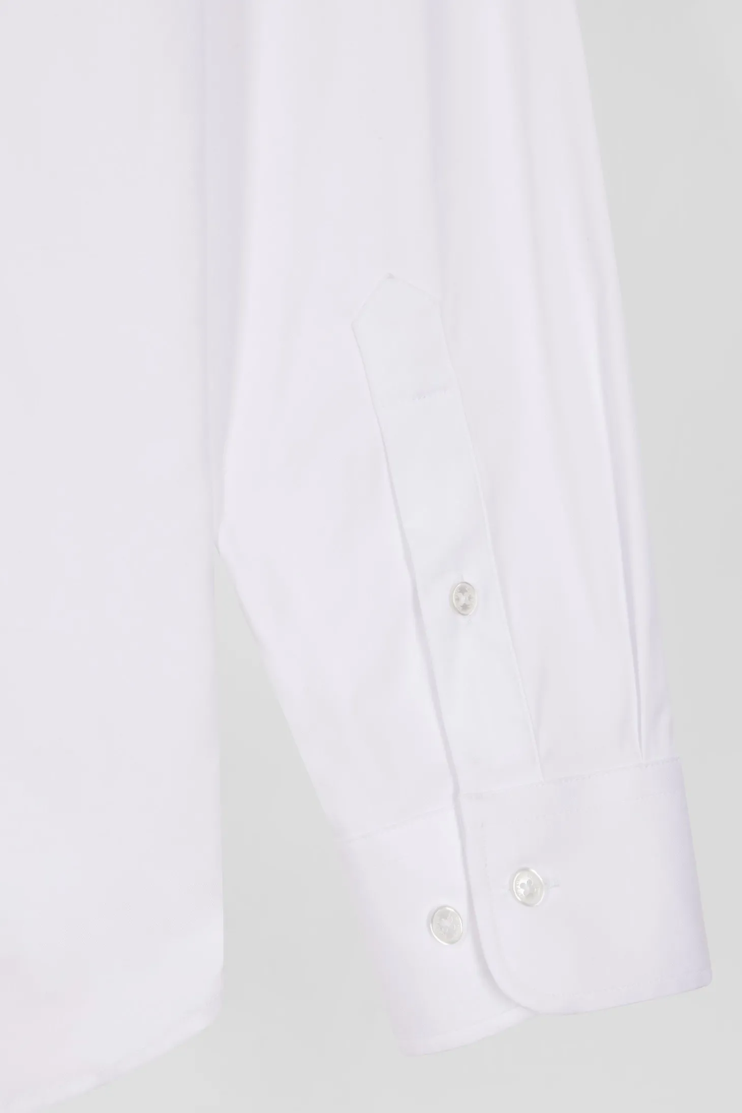 Chemise unie blanche en coton stretch mélangé coupe Regular