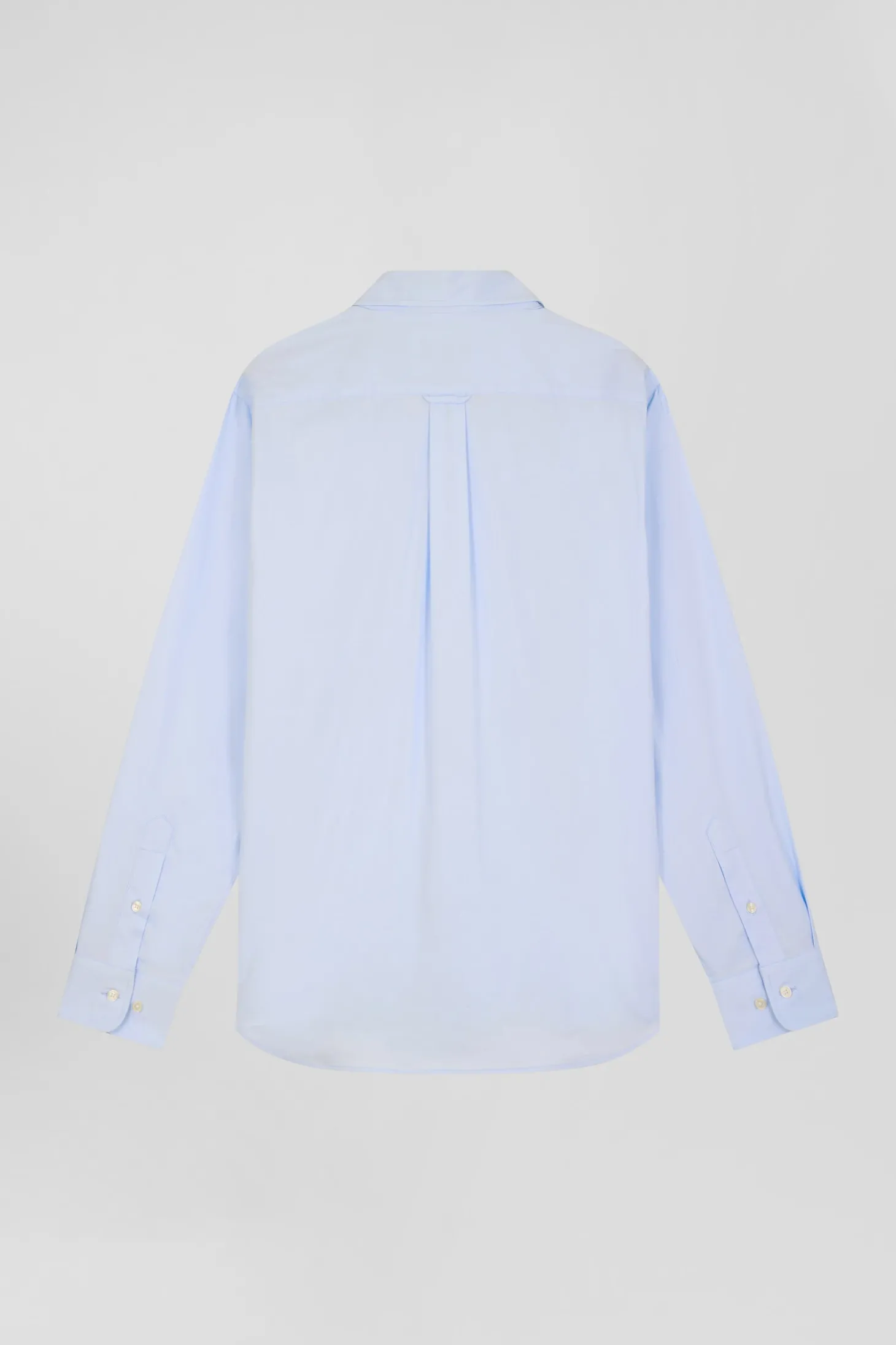 Chemise unie ciel en coton stretch mélangé coupe Regular