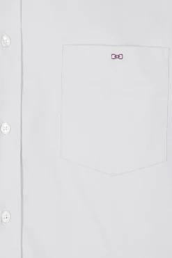 Chemise unie grise en coton stretch mélangé coupe Regular