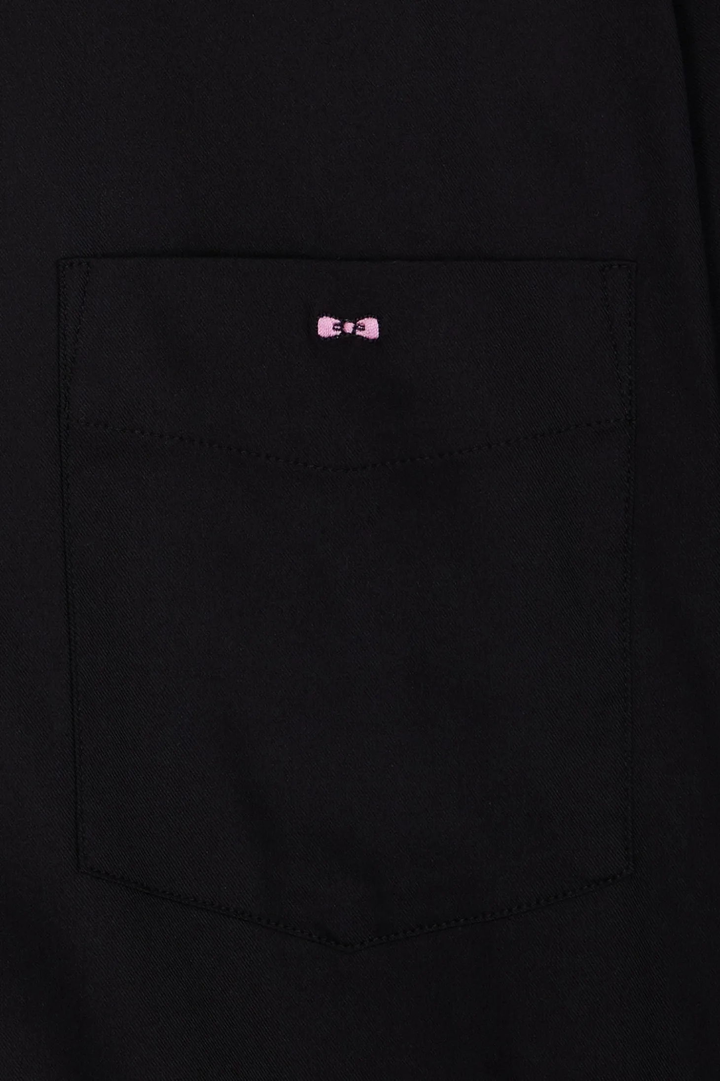 Chemise unie noire en coton stretch mélangé coupe Regular