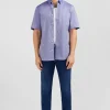 Chemisette bleu marine unie en coton