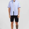 Chemisette bleu unie en coton