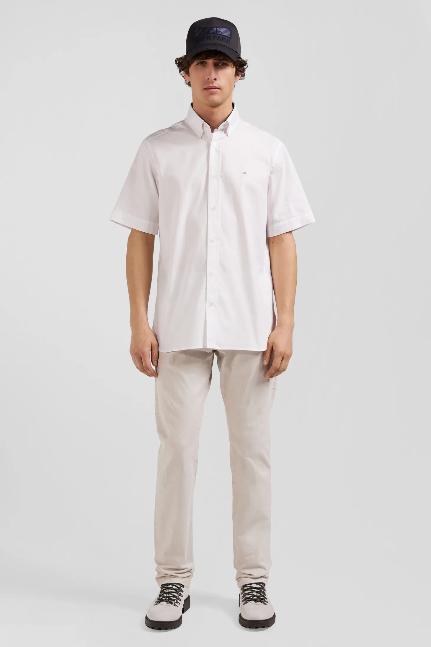 Chemisette en coton blanc coupe Regular broderie dos N°10