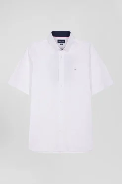 Chemisette en coton blanc coupe Regular broderie dos N°10