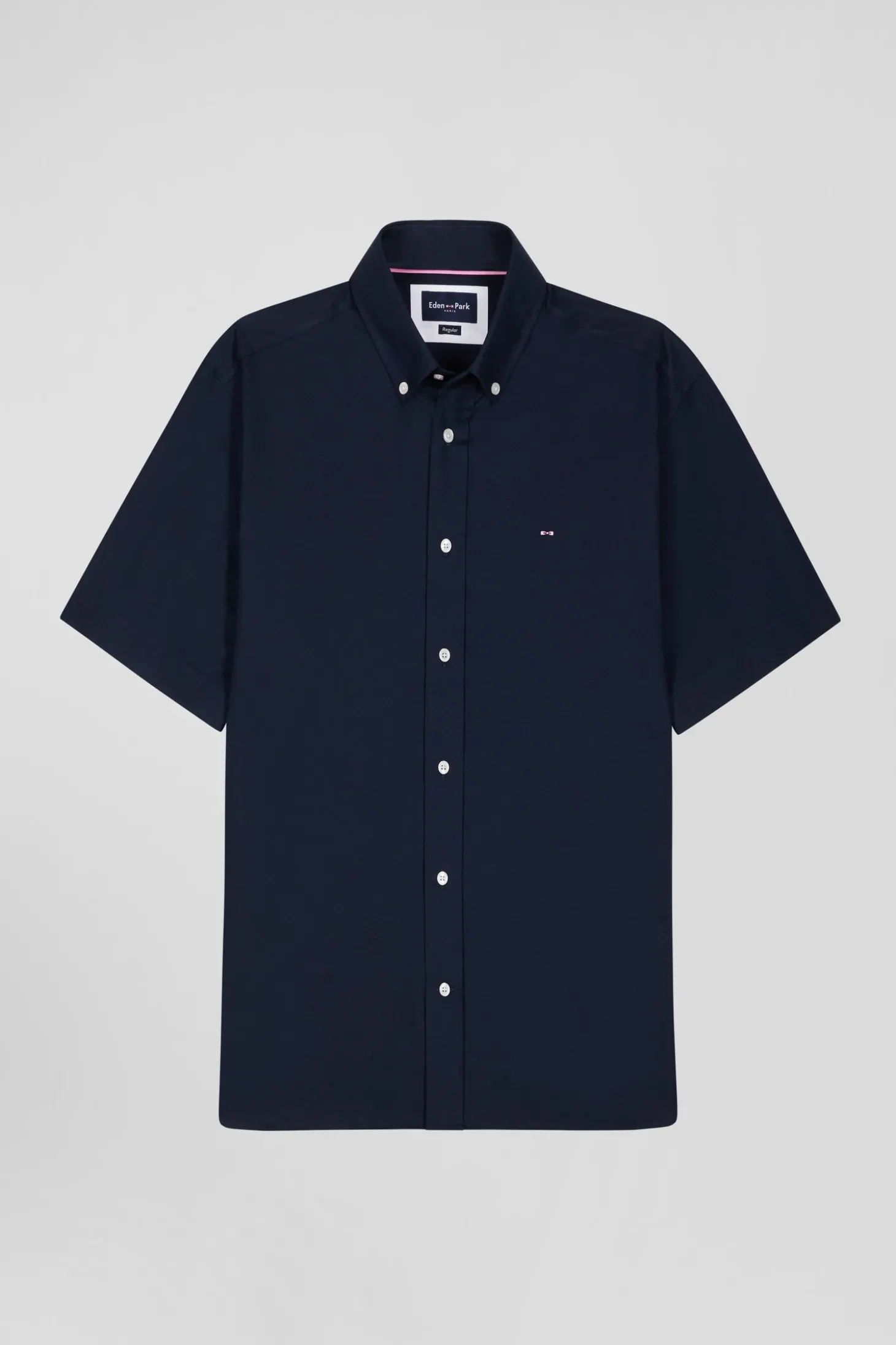Chemisette en coton bleu marine coupe Regular broderie dos