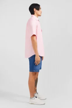 Chemisette rose unie en coton