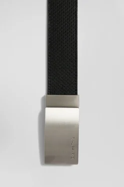 Coffret ceinture en cuir noir et deux boucles métal