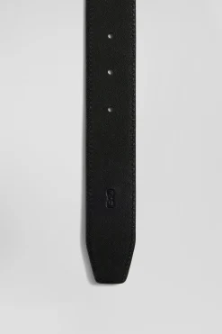 Coffret ceinture en cuir noir et deux boucles métal