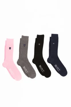 Coffret de quatre paires de chaussettes unies