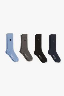 Coffret de quatre paires de chaussettes unies