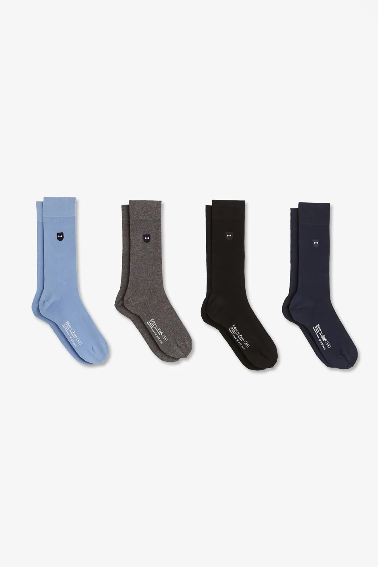 Coffret de quatre paires de chaussettes unies